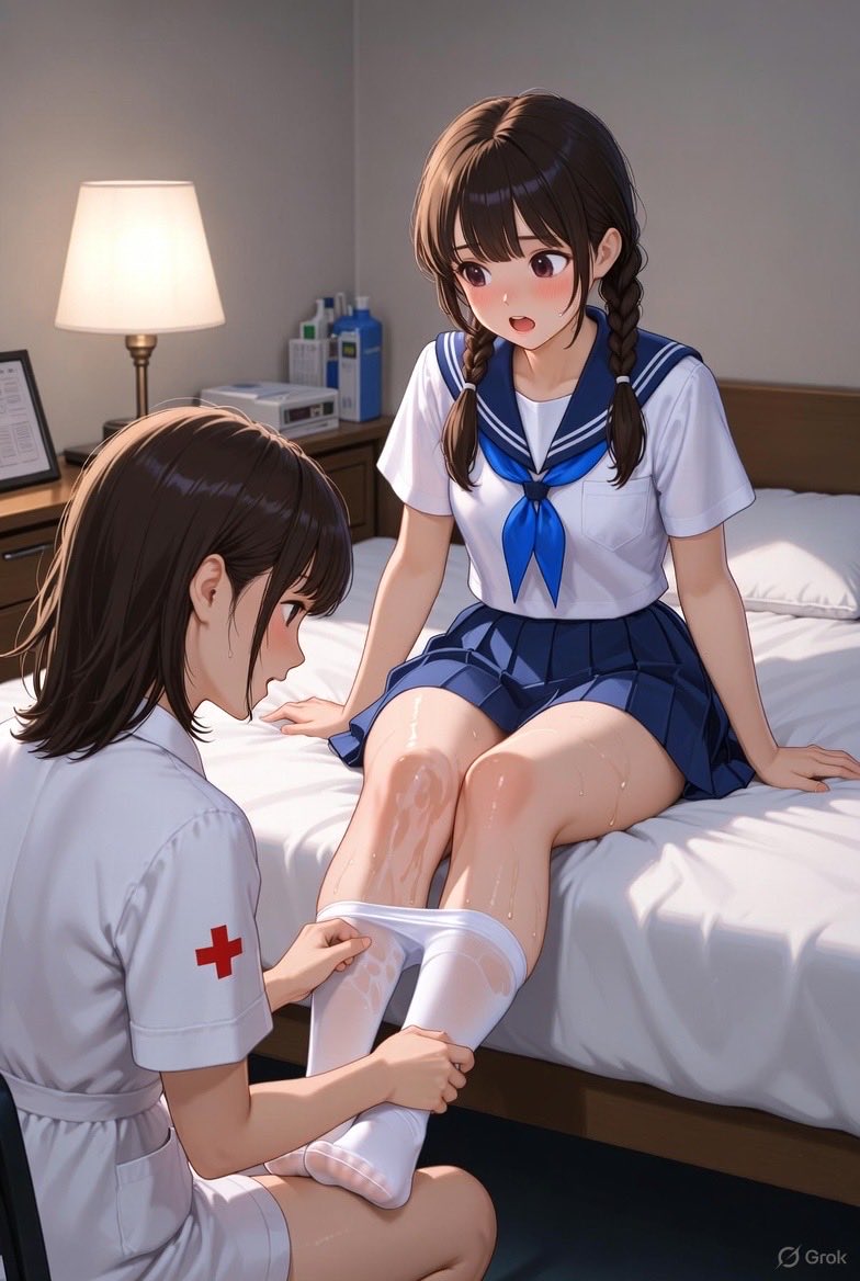 omoAI12's tweet photo. AI画像その11
教室でおもらしをしてしまったため保健室に連れていかれ、保健室の先生に着替えるためにストッキングを脱がされている場面
#AIイラスト 、#おもらし、#おしがま、#アダルト https://t.co/tO9mzFaQMX