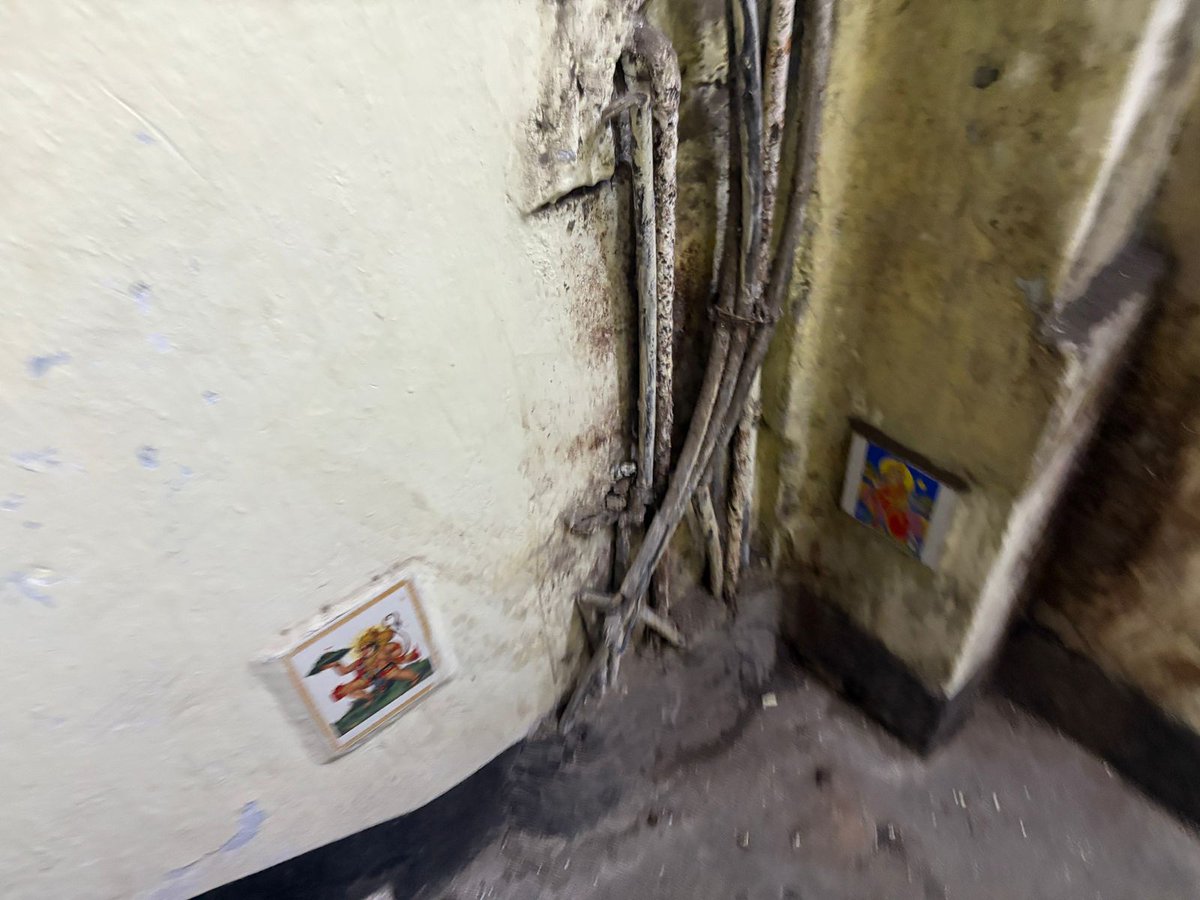 veera_anjaan's tweet photo. Urgent action needed, 
 Inappropriate religious tiles (bearing images of Hindu Gods and Goddesses) are installed at the bottom of the stairs at 76 B. B. Ganguly Street, B Block, Kolkata-700012(Under Bowbazar PS). This is improper and deeply hurts Hindu sentiments. @KolkataPolice https://t.co/DfCyF4woTy
