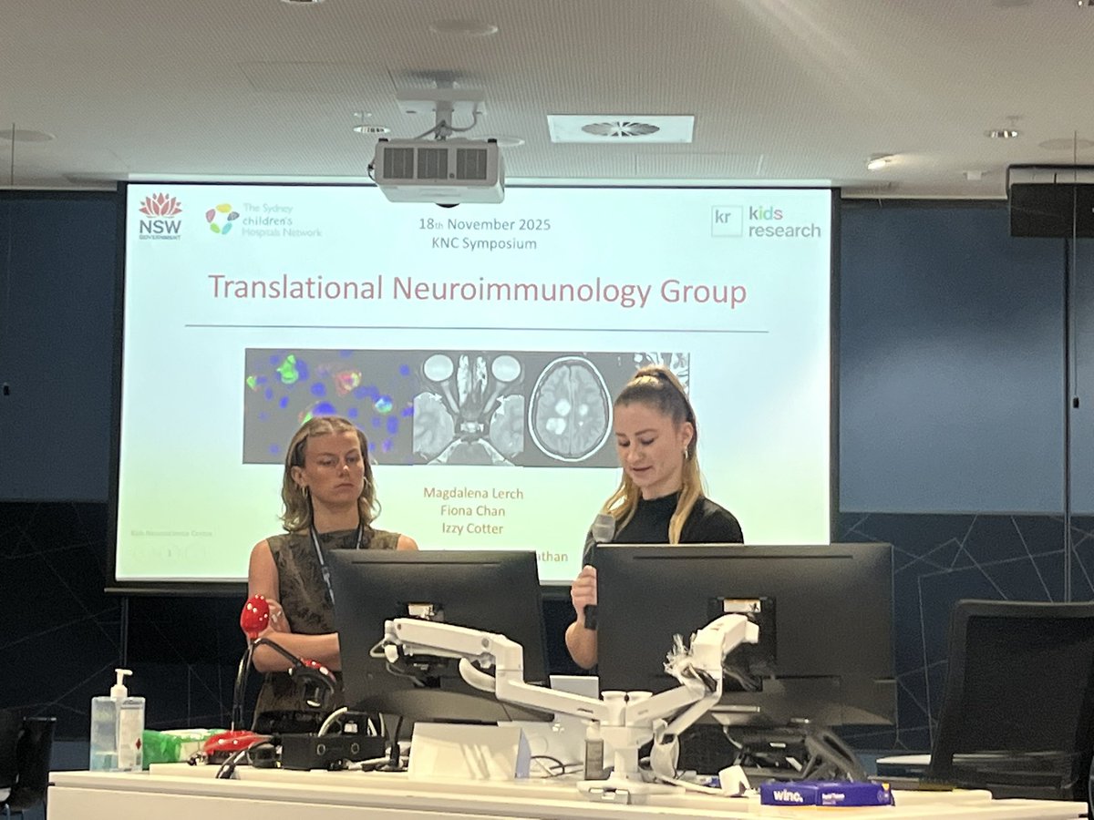 darshi_r's tweet image. Proud of the Translational Neuroimmunology Group presenting our research program at the KNC Symposium today @IzzyCotter @magi95_ml @dr_fiona_c. Congratulations @NiroJeyakumar on your research excellence award! 🎉🧠 @syd_health @kidsresearch @BrainMind_Usyd @SydneyLHD