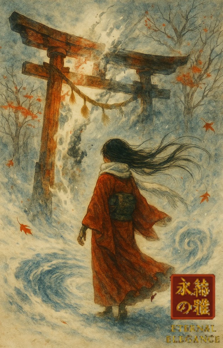 junz_U_gallery's tweet image. ≪季を追い詰めた色流≫
The Colors That Cornered the Season

荒れ狂う渦に、言葉を失くす。
ただ、風にさらわれ、身を任せる──
#EternalElegance
#JapaneseArt
#ArtistOnX