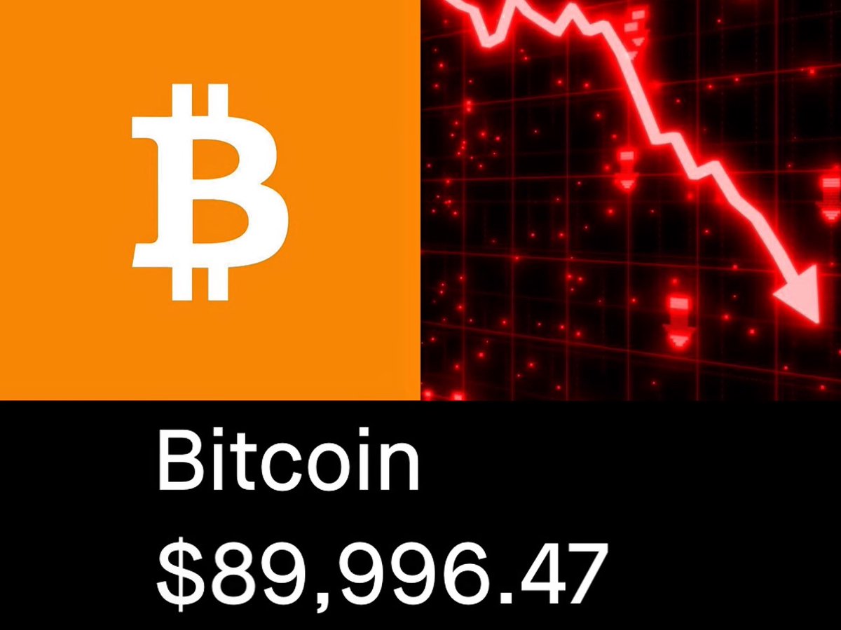 BREAKING🚨: Bitcoin $BTC PLUNGES below $90,000 for the FIRST time since April😬📉

Bitcoin has TANKED -29% since the beginning of October…😳🩸