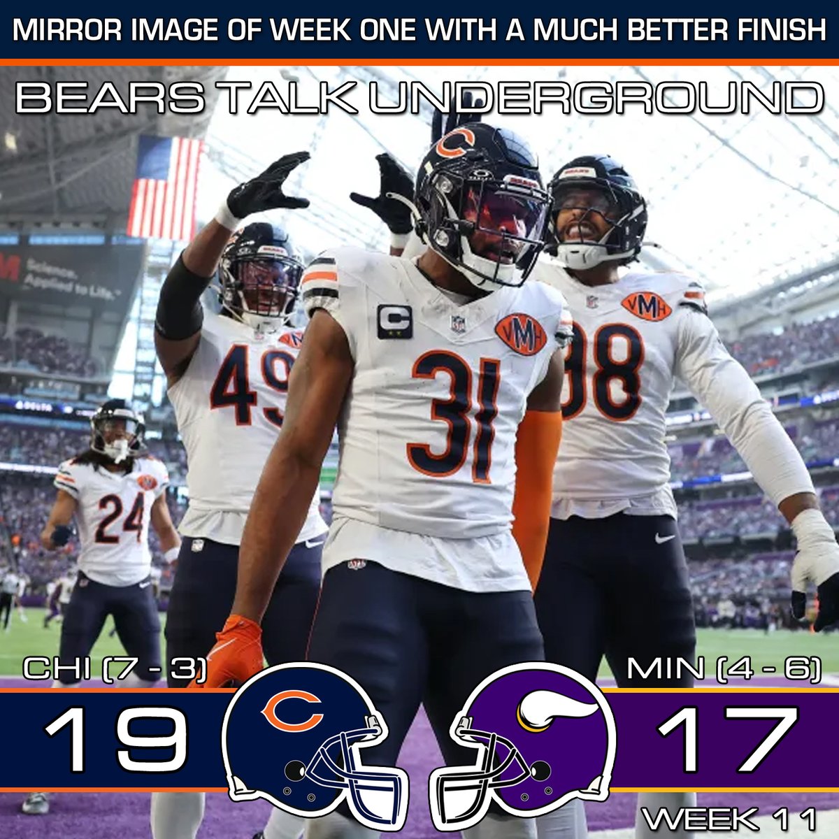 ***NEW PODCAST***

Hear <a href="/BTU_Larry/">Bears Talk Underground</a> share his thoughts and feelings about the Bears Week 11 win on the road over the Vikings!!

All of that plus Knee Jerk Reactions on Spotify or 
shows.audiocdn.com/s/radicalcompa…

#Bears #Vikings #Week11