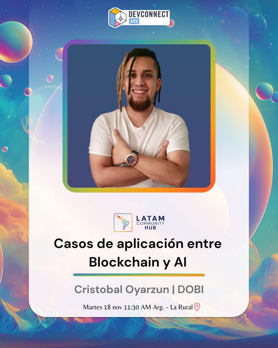 vivedetuarteNFT's tweet image. Compartir con builders #Web3 es revitalizante: gente que construye el futuro sin pedir permiso 👊🏼

Si estás en #DevconnectARG 🇦🇷, hoy debatimos la convergencia #Blockchain + #IA y porqué su danza es el equivalente mas cercano a la magia

📍Latam Community Hub
🕒11:30 AM

#WAGMI