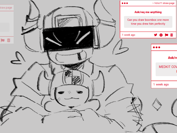 HINDRANCE77's tweet image. temporary pinned message
hdra77.straw.page
some strawpage requests
(this will also be a thread for QnA too)
#phightingart