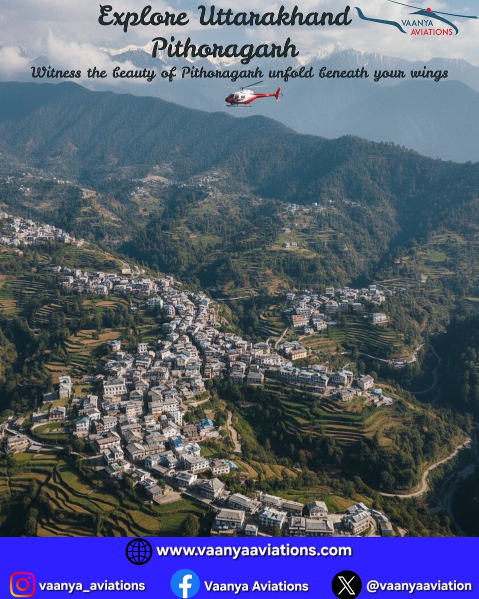 vaanyaaviation's tweet image. Time is precious. Travel to the breathtaking Soar Valley in unmatched comfort and speed. Pithoragarh by Vaanya Aviations.
For booking- vaanyaaviations.com
#Pithoragarh #MiniKashmir #SoarValley #PanchachuliViews #VaanyaAviations #FlyHigh