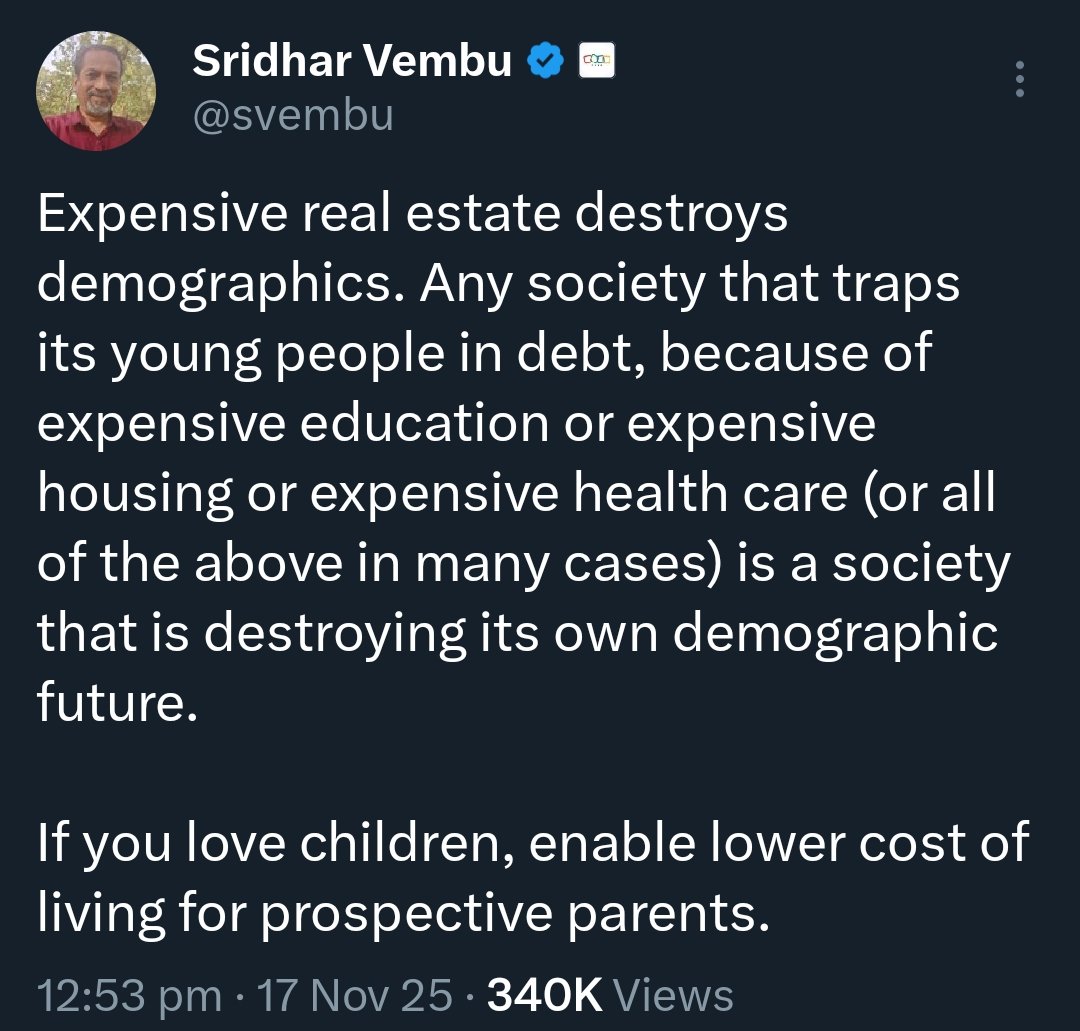 IndiaNewGen's tweet image. Sridhar vembu rightly said.
Employees are saying BC main kyun gaan marau akela.
There is no motivation in working.

More than 80% income is gone in home loan, education, excessive taxation, healthcare made no room for savings.

People who have paid off loans are slowly exitting.