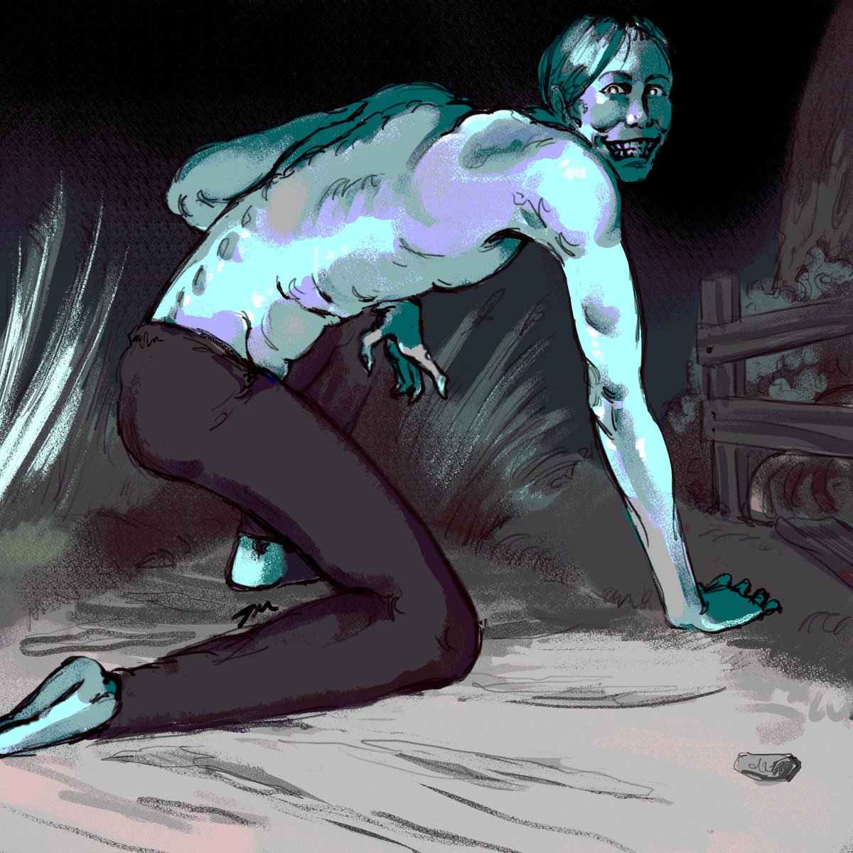 Sepulchrypha's tweet photo. TASTE OF GRAVE DIRT, SCENT OF OZONE. #ninahfanart #noimnotahuman https://t.co/ccQHJgRgz6