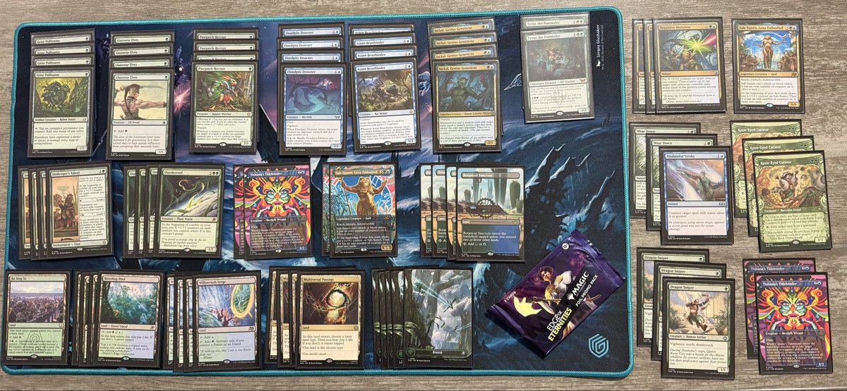 eric15poitras's tweet photo. Went 4-0 at locals tonight with an updated UG Ouroboroid list!

UW control - 🐸🐸
Rakdos Lizards - 🐸🦎🐸
Mono black control - 🐸⚫️🐸
Rakdos Manufacturing - 🐸🤖🐸

Tweaked the SB for the local meta. Sab-Sunen was absolutely clutch! https://t.co/yYz1HNTWLQ