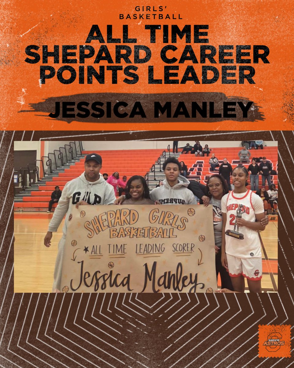 History was made tonight on the Shepard basketball court, where Jessica Manley became the all-time scoring leader in Shepard Girls' Basketball history; Jessica became the all-time scoring leader on a three pointer in the second quarter. Congrats Jessica! <a href="/ShepardAstros/">Shepard High School</a>