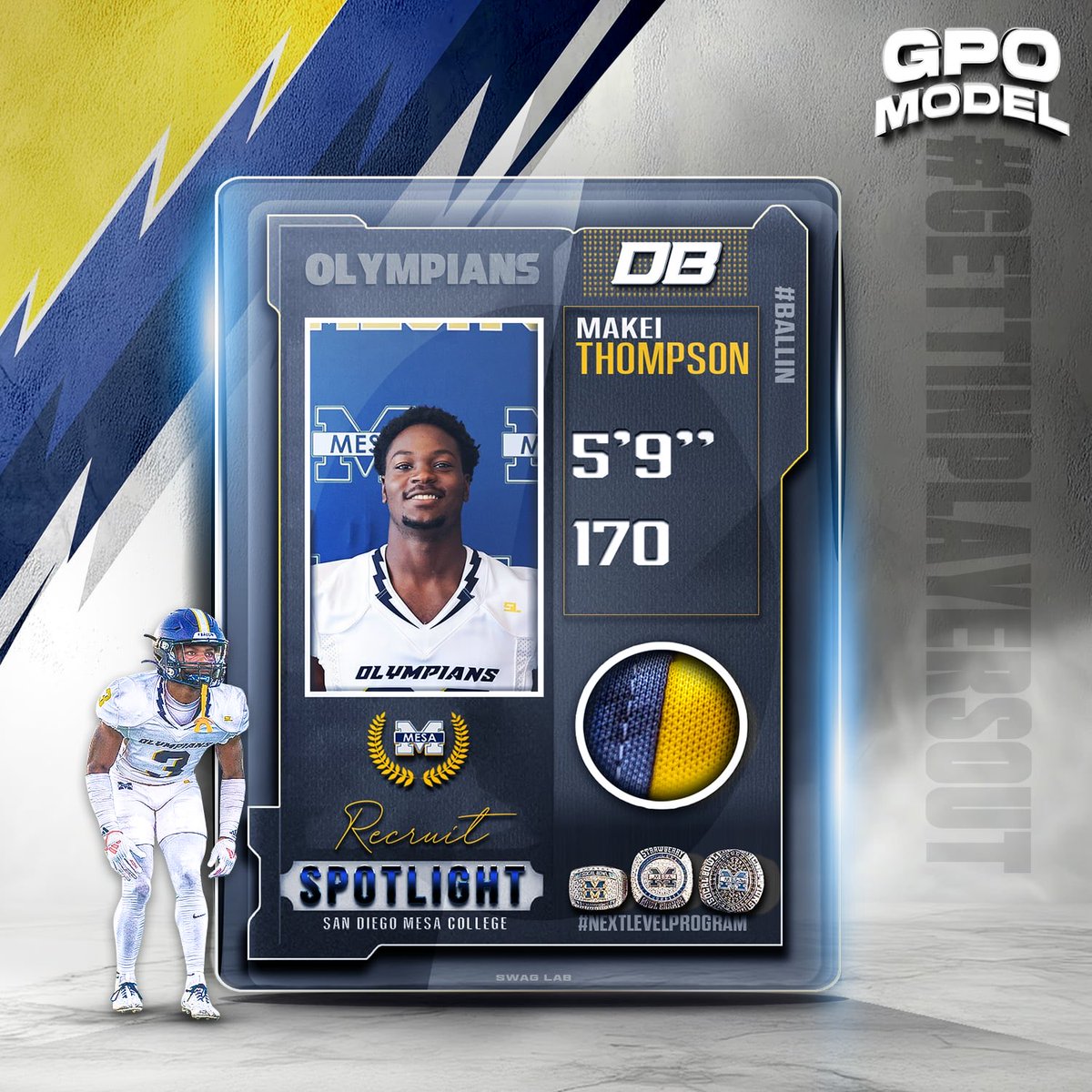 Olympian DB <a href="/MakeiThompson3/">Makei Thompson</a> 

hudl.com/profile/267101…

<a href="/BallCoachGW/">Gary Watkins Jr</a> <a href="/scfafootball/">Southern California Football Association</a> <a href="/JUCOFFrenzy/">JUCO Football Frenzy</a> <a href="/jucomadefb/">jucomadefootball</a> <a href="/EC_Preps_SD/">EC Preps</a> <a href="/sdfootball/">SDFN Ray</a>