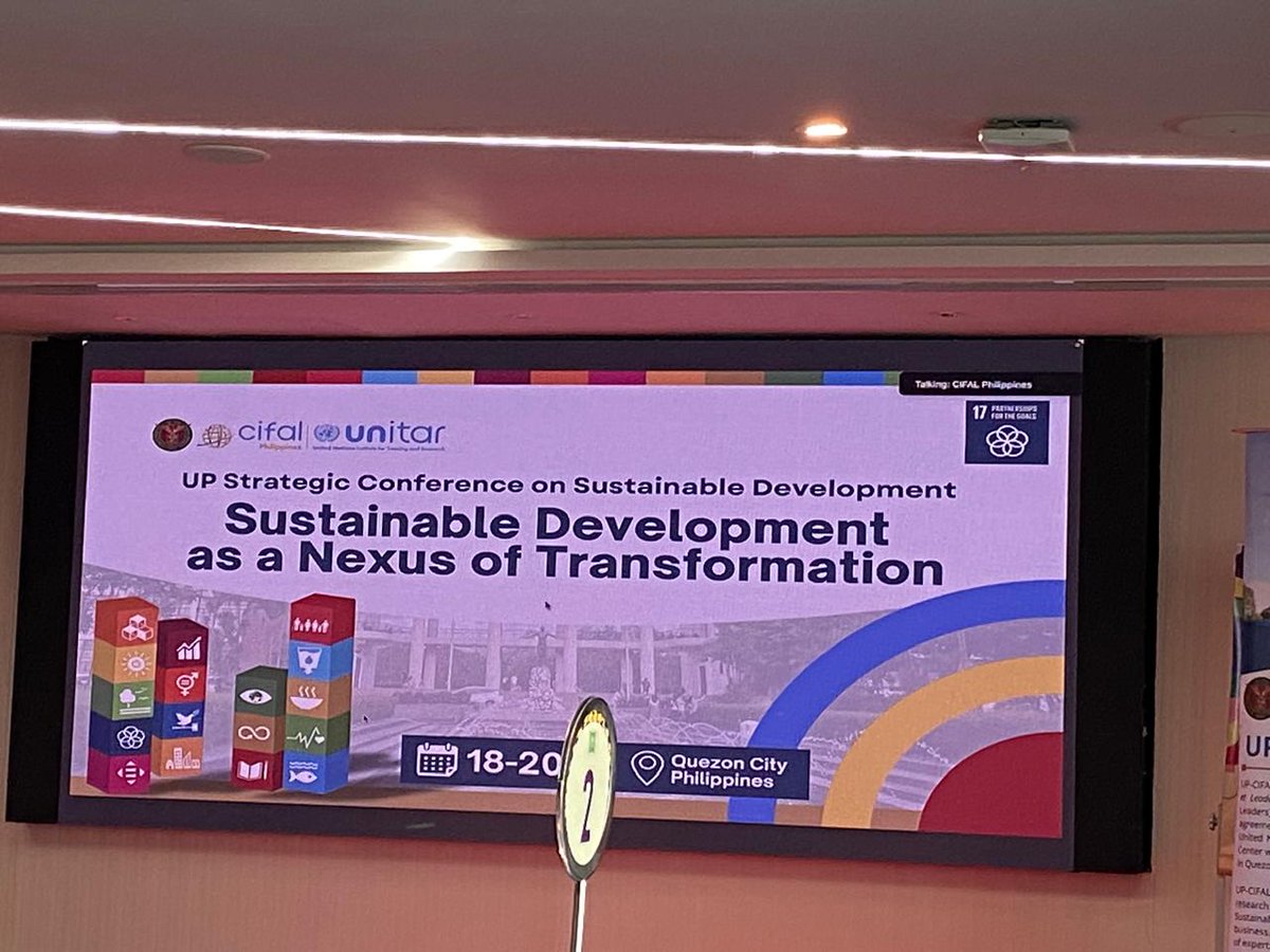 The <a href="/CIFALPh/">CIFAL Philippines</a>  Strategic Conference on Sustainable Development (18 Nov) highlighted the vital role of partnerships between <a href="/UNPhilippines/">UN Philippines</a> and the academe in achieving sustainable dev't goals. Education, innovation, and local solutions - let’s work together for a better future!