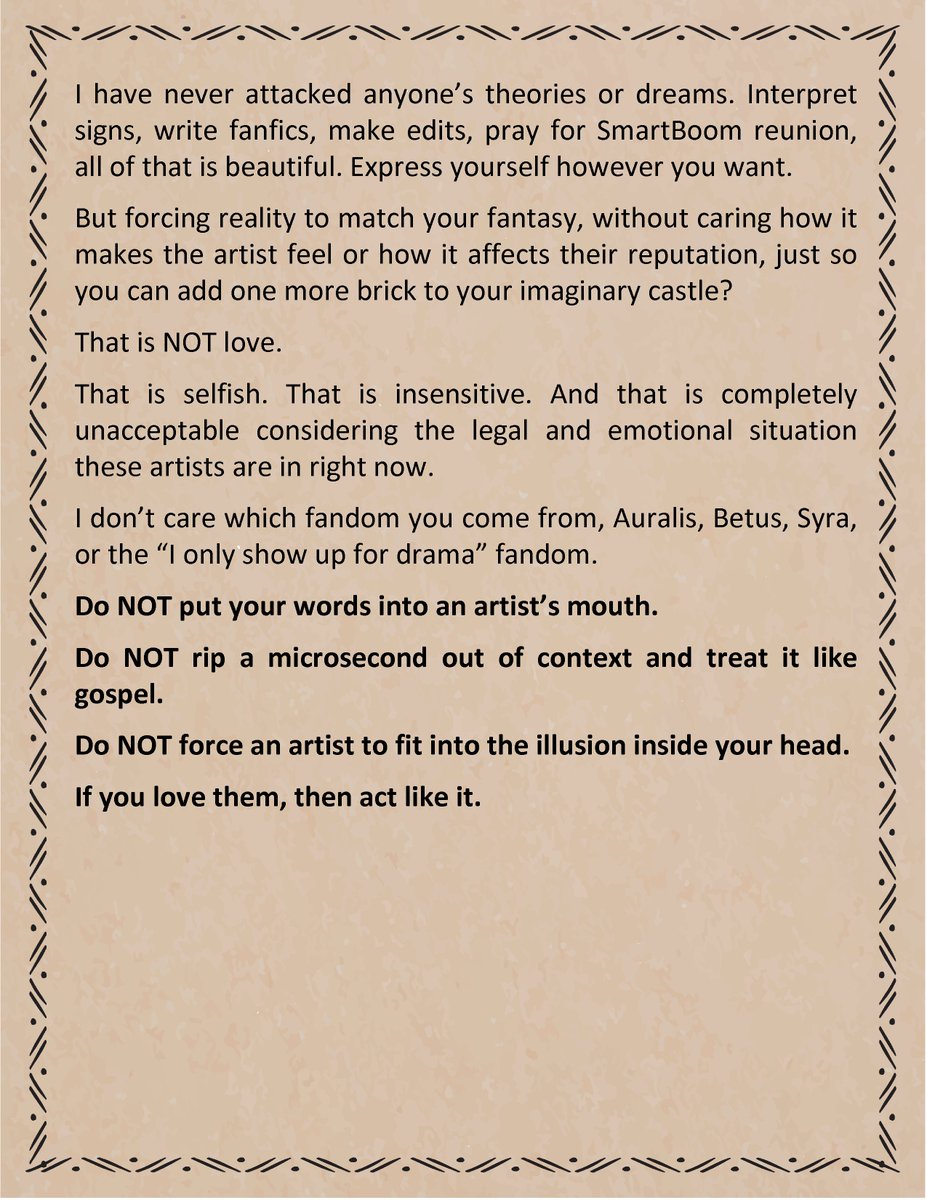 Lacuna1317's tweet image. I’m pissed, but I’ll try to stay as polite as I can.
Despite what some people say about me, I am CP fan. I’m an Auralis. So these words are for all of you lovely, chaotic, lovable people. I’ve said it before: I will fight for your right to love Smart and Boom however you want, as…