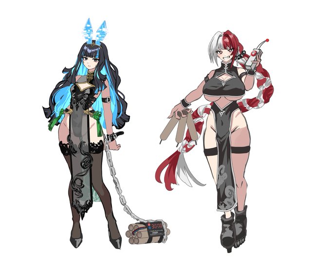 チャイナドレス、描いておる2