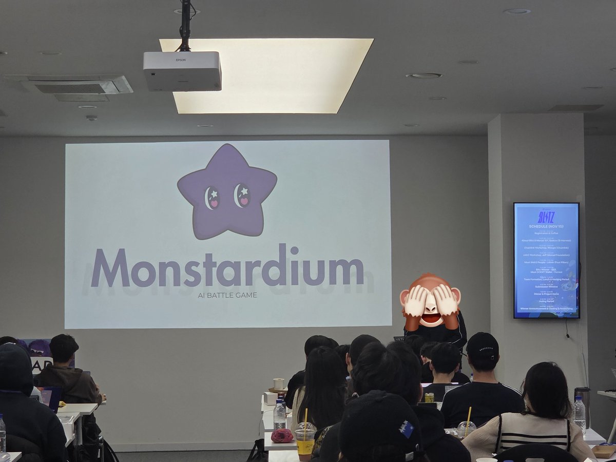 We finally won.

Our project: Monstardium
With: <a href="/mellll_88/">0xMer</a> <a href="/delpa818/">chunoo</a>

Thank you to those who opened Monad Blitz. (<a href="/B__Harvest/">B-Harvest</a> <a href="/monad/">Monad</a> <a href="/Monad_APAC/">Monad APAC</a> @mingming_Monad <a href="/0xbaeksu/">baeksu</a> <a href="/zero_N0de/">jin</a>)

And thank you so much to our team members who were with us.
I am lucky to have met my team