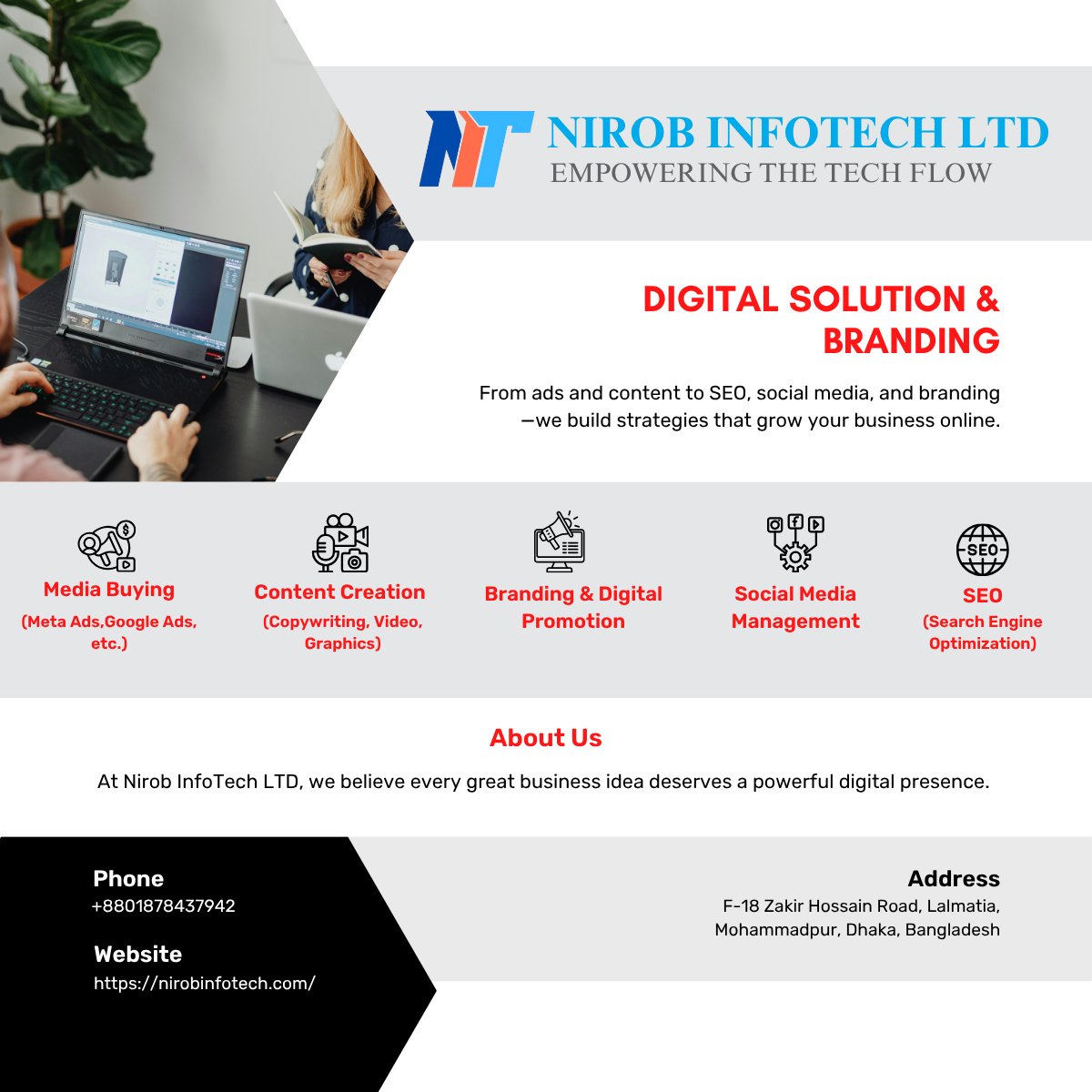 Nirob_InfoTech's tweet image. Stop hoping for growth, start building it. 

#DigitalMarketing #DigitalSolutions #Branding #SEOStrategy #SocialMediaMarketing #ContentCreation #MediaBuying #GoogleAds #MetaAds #OnlineBusiness #NirobInfotech #MarketingStrategy