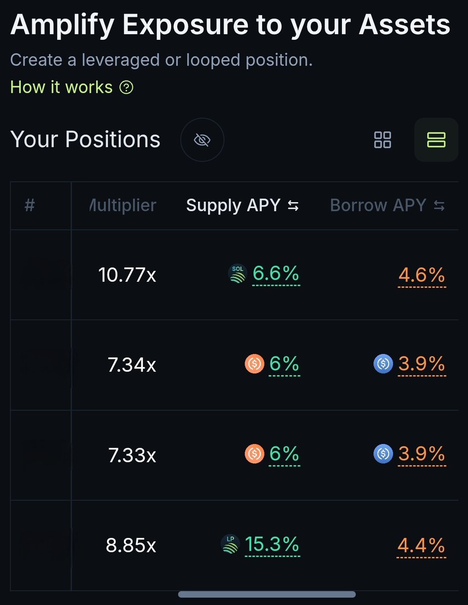 JupUnitedStates's tweet image. 🏗 @jup_lend keeps refining its craft. 

🔁 Toggle above each position to view APY or APR.
  
💲 APR = your annual percentage rate. 
 
💰 APY = your annual return after auto‑compounding.
 
📈 See potential returns instantly, JupLEND surfaces position performance like no other…