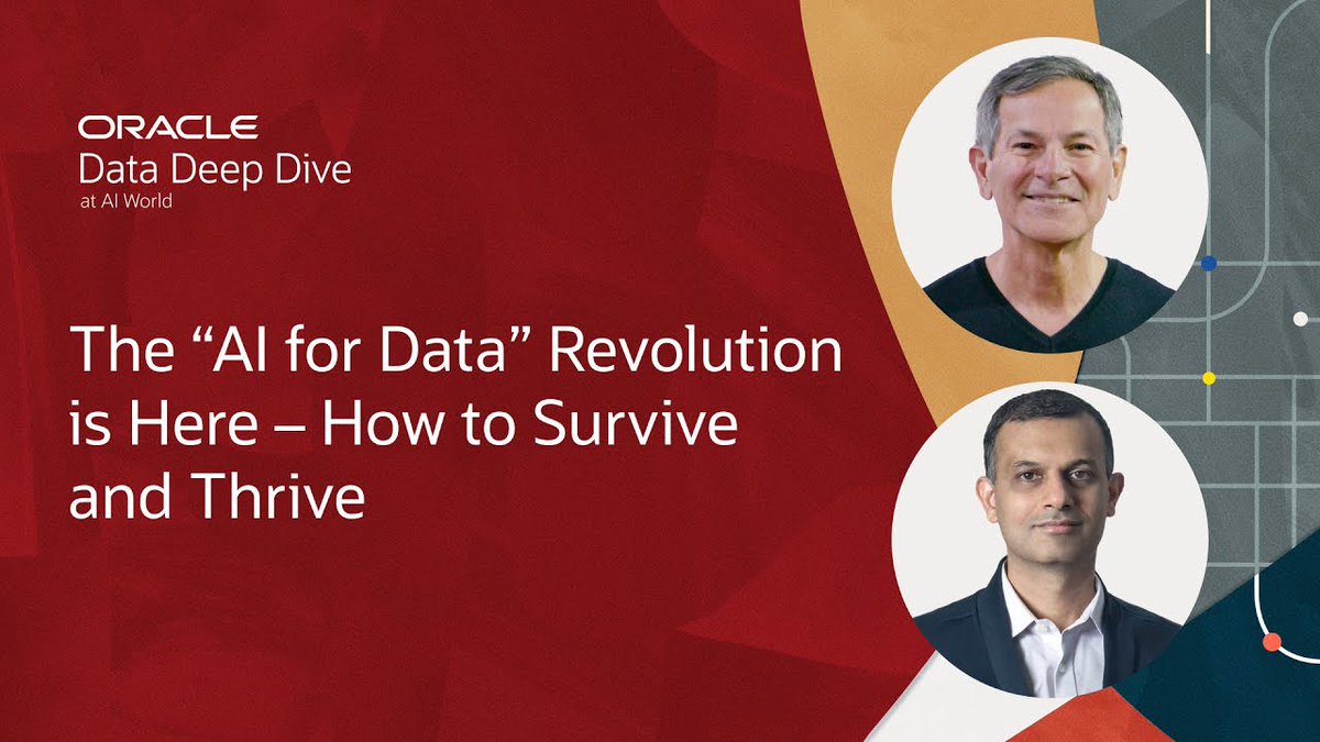 OracleAnalytics's tweet image. #ICYMI: Catch TK Anand, Executive Vice President of AI Data Platform, as he shares Oracle’s bold vision for the future of AI and Analytics, from embedding intelligence across every app to empowering every user with data-driven decision-making.
📺 Watch the replay starting here:…