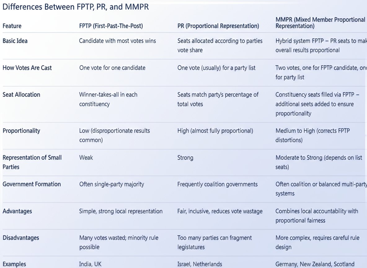 Different Electoral System followed across the world.
