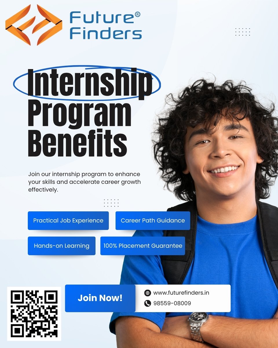 finders_future's tweet image. 💼✨ Kickstart your career with Future Finders!
Gain practical job experience, hands-on learning, career guidance, and a 100% placement guarantee.
Your growth journey starts here — don’t miss out! 🚀

#FutureFinders #InternshipProgram #CareerGrowth #SkillDevelopment