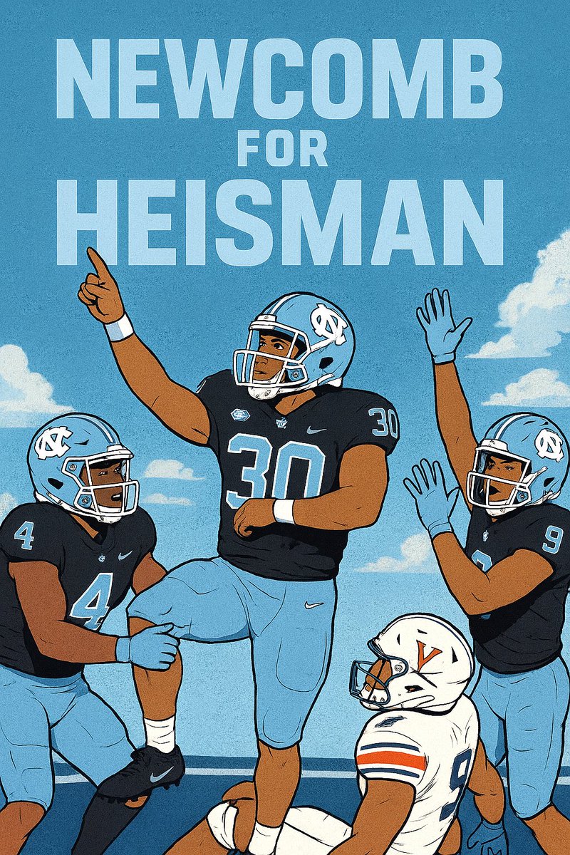 giashultznews's tweet photo. Nothing new for Newcomb… 322 total yards, 5 TDs — at this point, everyone else is competing for runner-up. The Heisman train keeps rolling at full speed as #1 UNC steamrolls Virginia 49-3. Unreal. #NewcombforHeisman #DDCFL https://t.co/WqiLjJGcRu