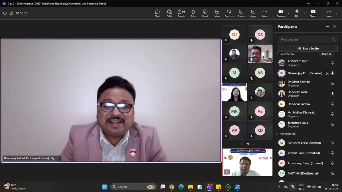 AISSMS_CHMCT's tweet image. brought a gush of new knowledge to the forefront.
With 129 participants attending this online FDP, it truly turned out to be a happy and fulfilling success.

Website:aissmschmct.in

#AISSMS #CHMCT #ATALFDP #FacultyDevelopmentProgramme #RedefiningHospitality