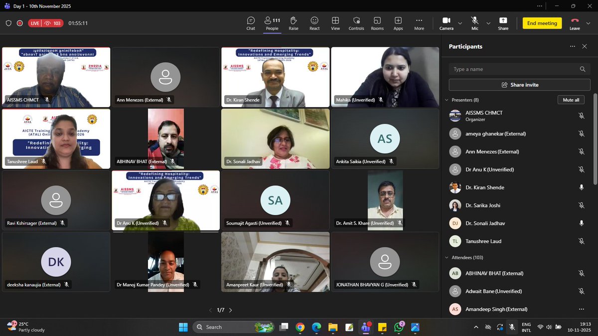 AISSMS_CHMCT's tweet image. brought a gush of new knowledge to the forefront.
With 129 participants attending this online FDP, it truly turned out to be a happy and fulfilling success.

Website:aissmschmct.in

#AISSMS #CHMCT #ATALFDP #FacultyDevelopmentProgramme #RedefiningHospitality