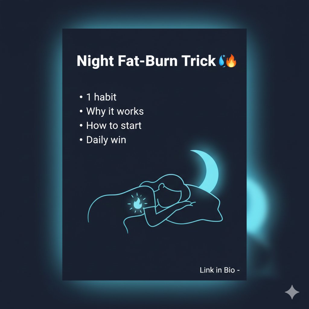 anthonykhoo90's tweet image. This Night Habit Boosts Fat Loss While You Sleep 😴🔥
Want the full night routine? Click here: checkweightloss.com
#SleepForFatLoss 
#NightRoutine 
#HealthyHabitsUSA 
#HormoneHealth 
#MetabolismSupport 
#FitTips 
#Weightloss 
#USA