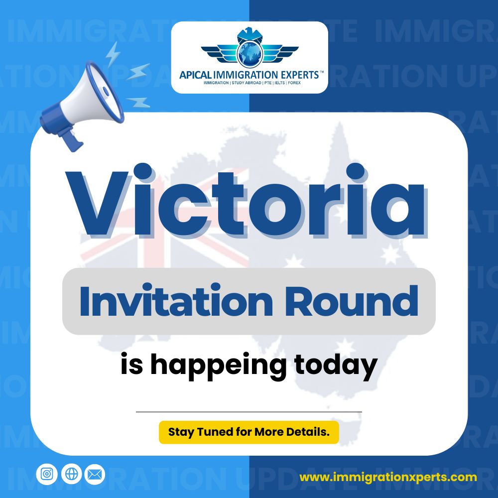 Immixperts's tweet image. 𝐁𝐫𝐞𝐚𝐤𝐢𝐧𝐠 𝐍𝐞𝐰𝐬: The Victoria 𝗜𝗻𝘃𝗶𝘁𝗮𝘁𝗶𝗼𝗻 𝗥𝗼𝘂𝗻𝗱 is Happening Today!

Stay tuned with Apical Immigration Experts for all the latest updates!

#AustraliaPR #VictoriaInvitationRound #SkillSelect #MigrationUpdate #ApicalImmigrationExperts #AustraliaVisa