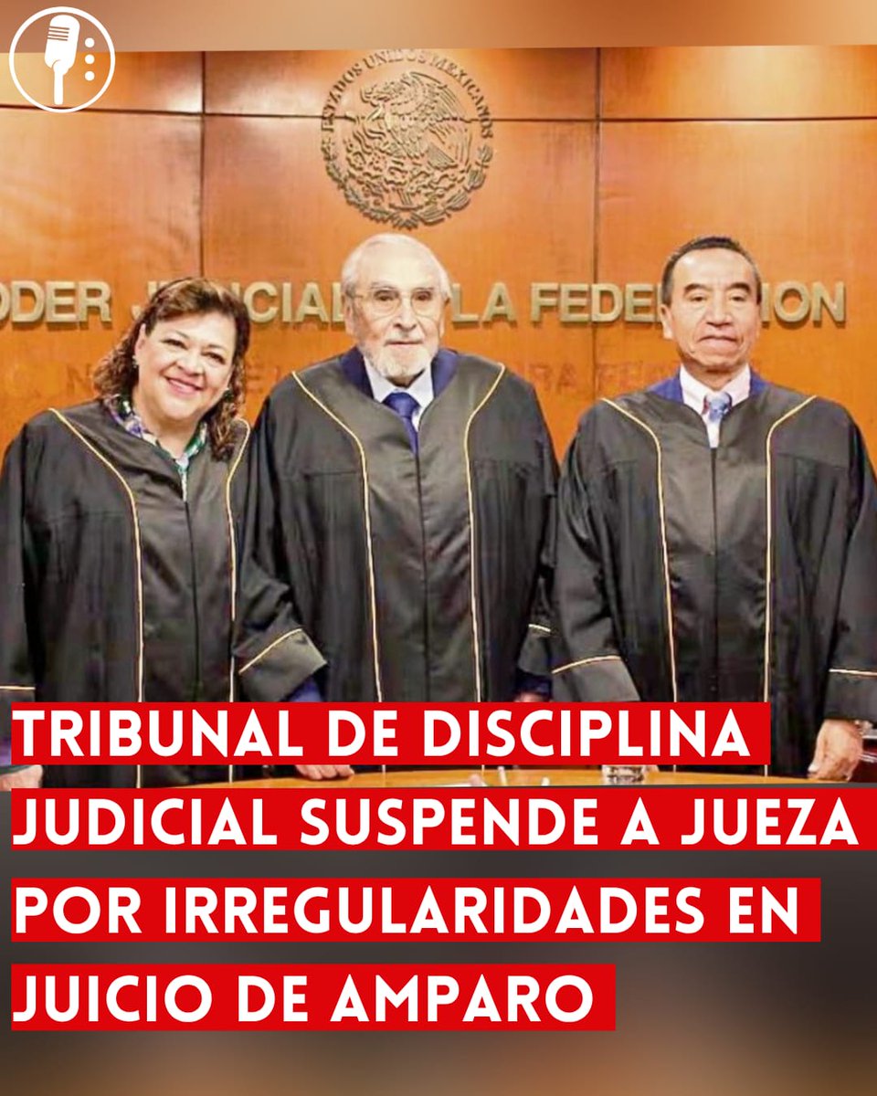 ⭕ OJO | TRIBUNAL DE DISCIPLINA JUDICIAL SUSPENDE A JUEZA POR IRREGULARIDADES EN JUICIO DE AMPARO 

El Tribunal de Disciplina Judicial (<a href="/tdjmex/">Tribunal de Disciplina Judicial</a>) suspende a una jueza federal del Estado de México por irregularidades en el caso de Florian Tudor, acusado de fraude.