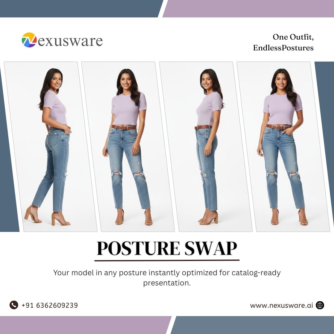 Nexusware_ai's tweet image. Multiple poses. More conversions. 💥🛒
Showcase your apparel from every flattering angle—Posture Swap helps you create variety without extra shoots.

Visit us at: nexusware.ai

#PostureSwap #NexuswareAI #Amazon #Myntra #Ajio #Flipkart #Shopify #Meesho #Snapdeal