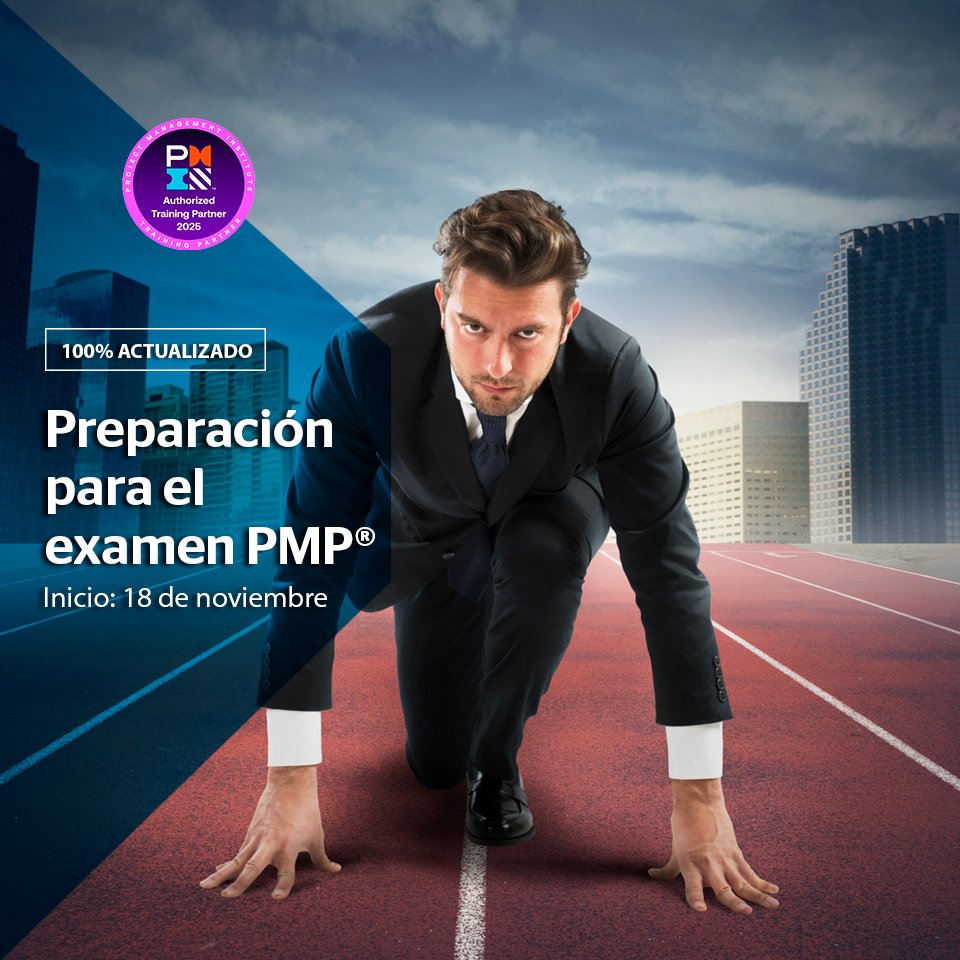🚀 ¡Llegamos a los últimos inicios del año!
 Si estás decidido a certificarte como PMP®, esta es tu oportunidad de dar el paso definitivo.
Nuestro curso de Preparación para el examen PMP® —100% actualizado y alineado a los estándares del PMI— inicia este 18 de noviembre.