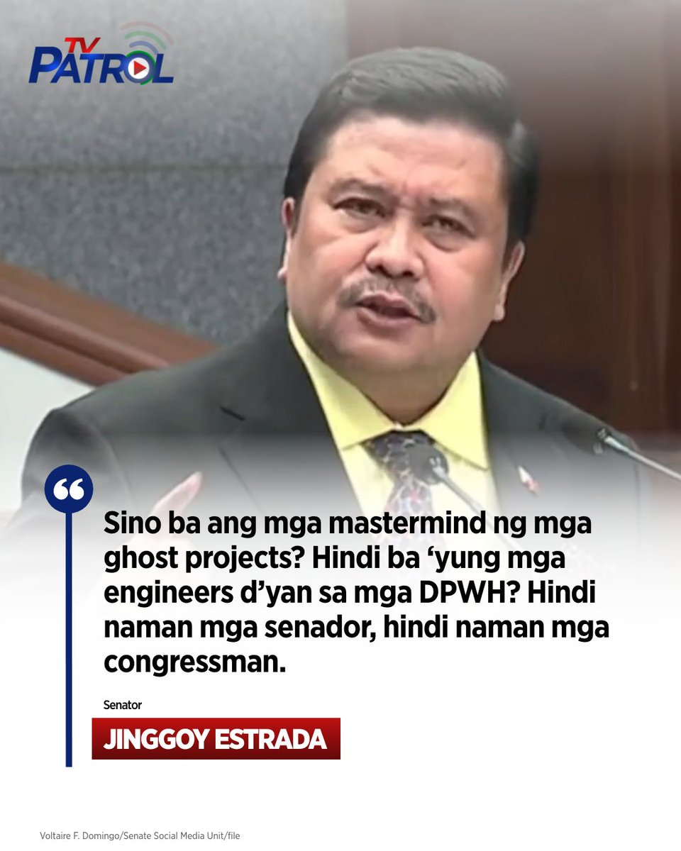 TVPatrol's tweet image. Nanindigan si Senator Jinggoy Estrada na hindi mga mambabatas, bagkus mga engineer ng DPWH ang mastermind aniya ng ghost projects.

Buong ulat: youtu.be/05I8u-U_u9E?si…