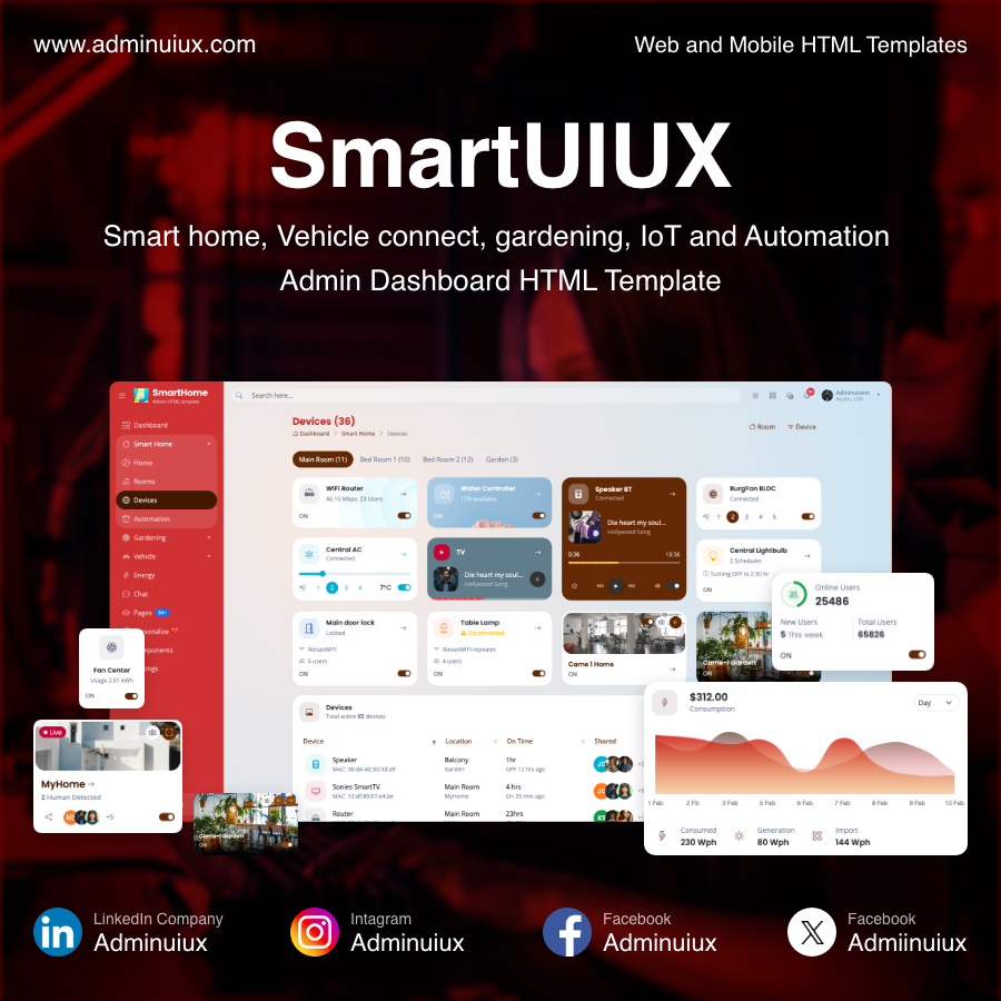 Admiinuiux's tweet image. zurl.co/lYLxy

Smart Home - Automation - IoT Mobile App. AdminUIUX Bootstrap themes and HTML templates #BootstrapThemes #HTMLTemplates #AdminDashboard #UIUX #Frontend #WebDesign