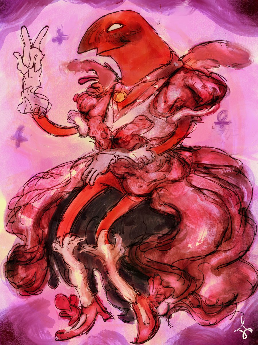 I was having fun with the linework on his dress #smilingfriends