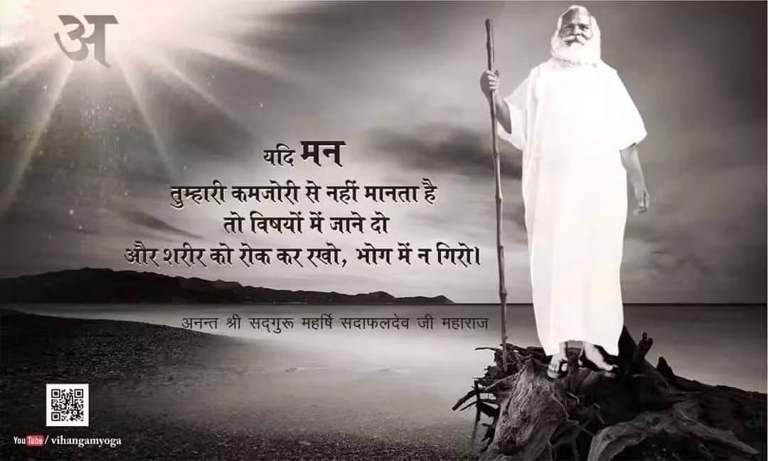Deepakkugoswami's tweet image. #Amritvani
यदि मन तुम्हारी कमजोरी से नहीं मानता है तो विषयों में जाने दो और शरीर को रोक कर रखो, भोग में न गिरो ।...
#Sadguru #Maharshi #SadafaldeoJiMaharaj
#spirituality #yoga #Swarved #VihangamYoga , #quotes