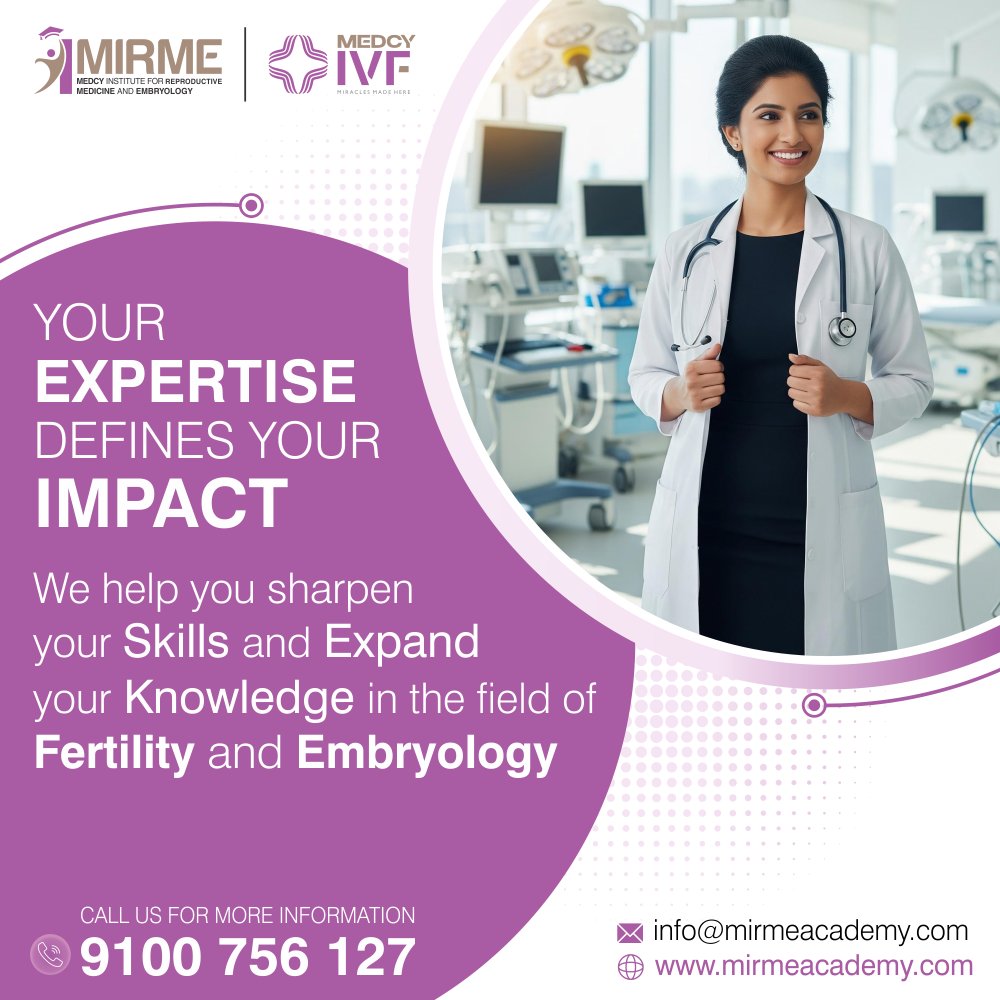 medcyinstitute's tweet image. YOUR EXPERTISE DEFINES YOUR IMPACT!

📞 Call: 9100 756 127

🌐 Visit: mirmeacademy.com

#MIRME #EmbryologyTraining #FertilityEducation #MIRMEAcademy #ClinicalTraining #IVFTraining #ReproductiveMedicine #SkillUpgradation #MedcyInstitute #MedcyAcademy #CareerGrowth