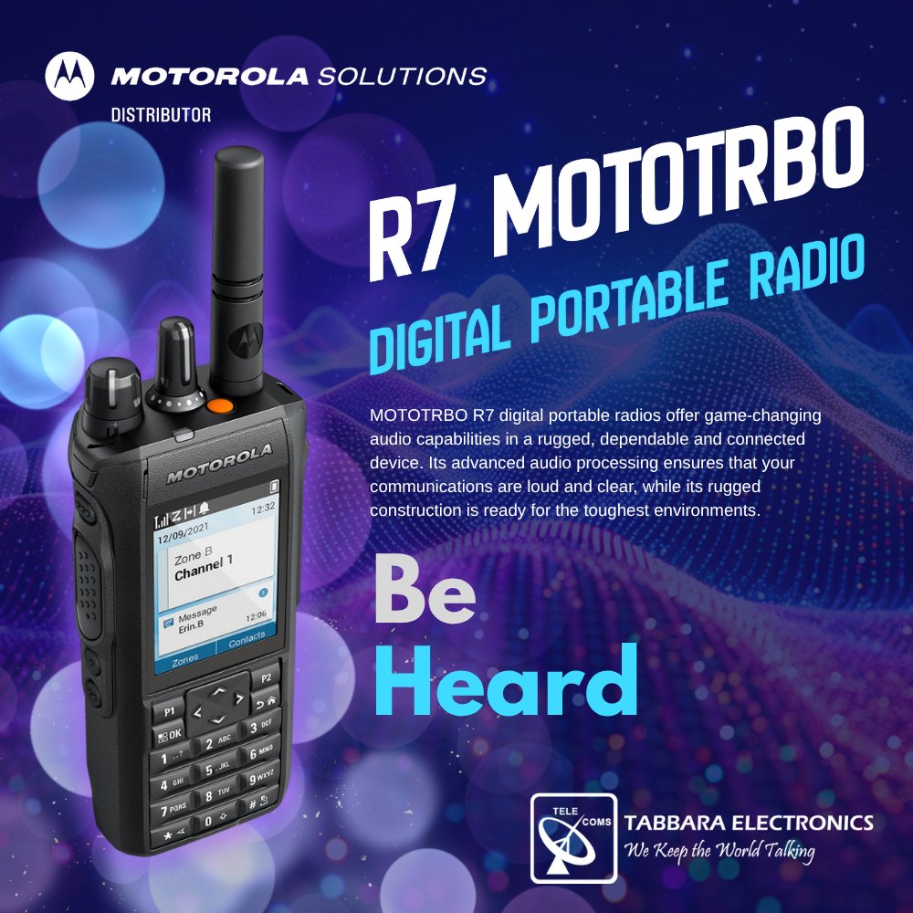 tabbarallc's tweet image. Loud, clear, and built tough — the MOTOTRBO™ R7 redefines communication.

#TabbaraElectronics #MotorolaSolutions #uae #dubai #abudhabi #MOTOTRBO #R7Radio #ClearCommunication
#ملتزمون_ياوطن
#نتصدر_المشهد