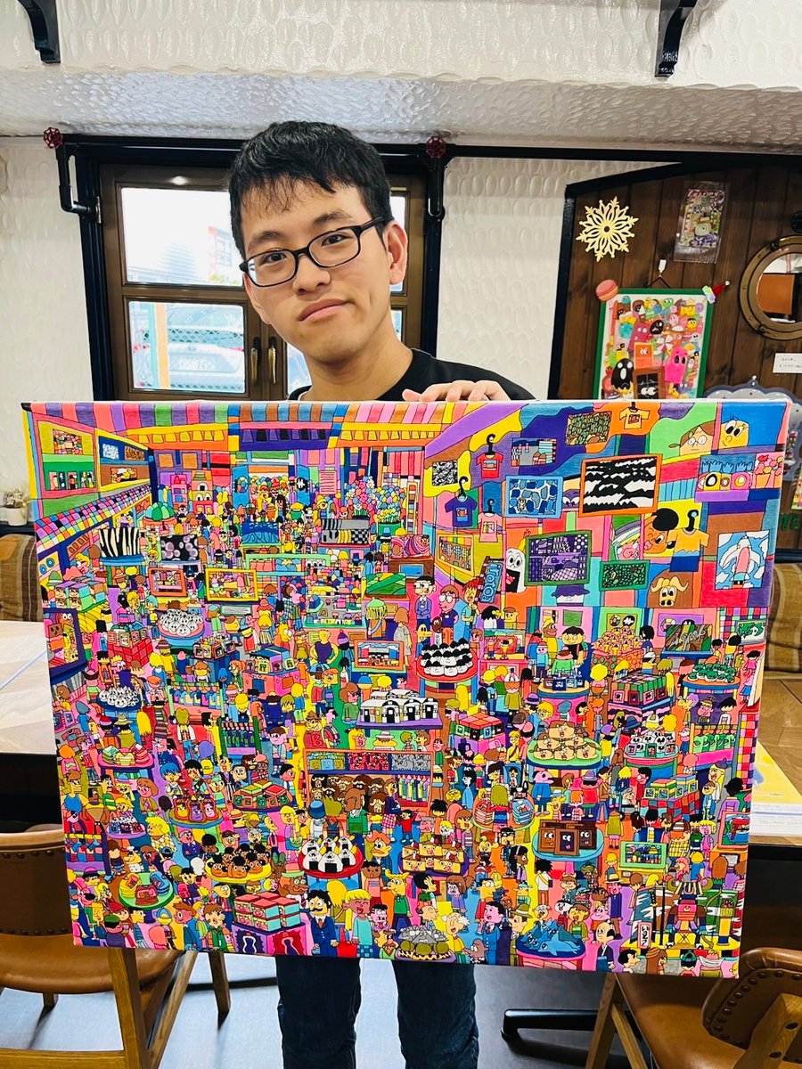 KentaMatuhasi's tweet photo. 久しぶりに超大作できました！
作成期間3ヶ月、タイトルirotoa
お店に飾ってもらいます。 https://t.co/Ir60wVliNF