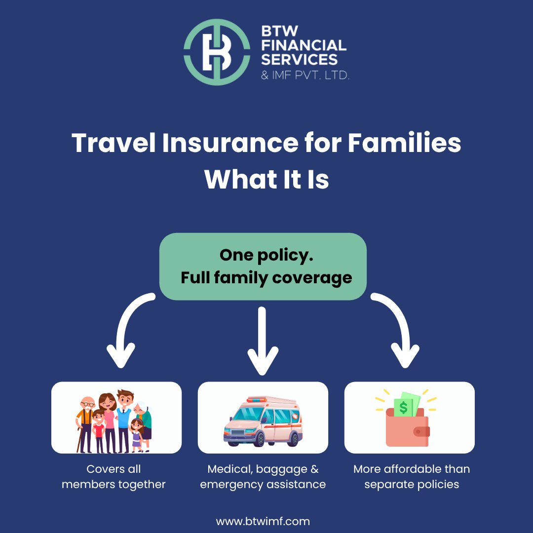 BtwImf's tweet image. One policy. Full family protection. 
Family Travel Insurance covers all members together, includes medical &amp;amp; baggage support, and is more affordable than buying separate plans. A smarter way to travel.
#TravelInsurance #FamilyTravel #BTWIMF #Insurance #SmartTravel #TravelSafety