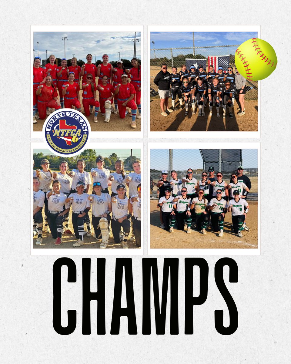 CONGRATS to our CHAMPIONS from this past weekend's Championship Exposure event:
14u: Bombers Gold NTX Futures 14U &amp; Southlake Dragons 14U-Rylee
16u: BC Fastpitch 16U - Premier &amp; Athletics Mercado-Trevino
18: Sneaky Cleats Gold (not pictured)

Check out the full standings at