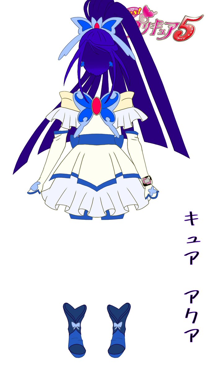 _DIIK_'s tweet image. プリキュアチャレンジ　16
Yes!プリキュア5 ／キュアアクア

ロゴはコピペ。

#プリキュア 
#キュアアクア
#プリキュア5 
#イラスト 
#デジタルイラスト