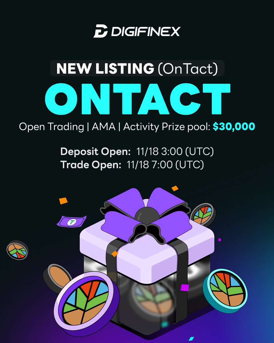 DigiFinex's tweet image. 🔥 $ONTACT @ontact_mkt is now LIVE on DigiFinex! 

💸 Complete Tasks and Share 30,000 $USDT!

Join now👇
tinyurl.com/mw9cxr44

Details: tinyurl.com/4ewej2ak
#ONTACT #DigiFinex #NewListing #Airdrop #CryptoTrading