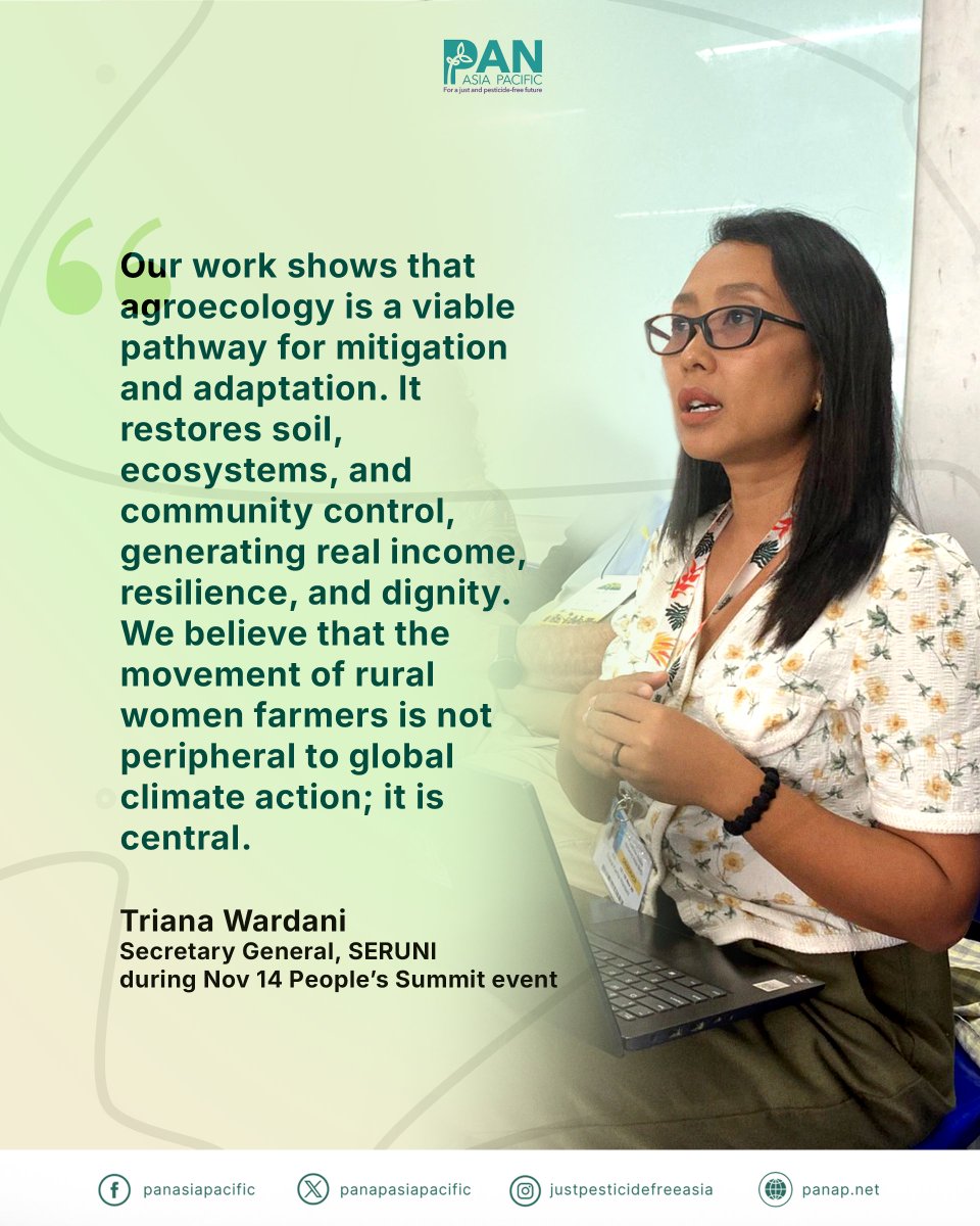 PANAsiaPacific's tweet photo. COP30 updates from Belém, Brazil!

We're advancing our people-led agroecology agenda at COP30, alongside our partners and fellow advocates. Over the past few days, we've organized key events highlighting agroecology as a powerful, people-centered climate solution. https://t.co/f5swbQVDrp