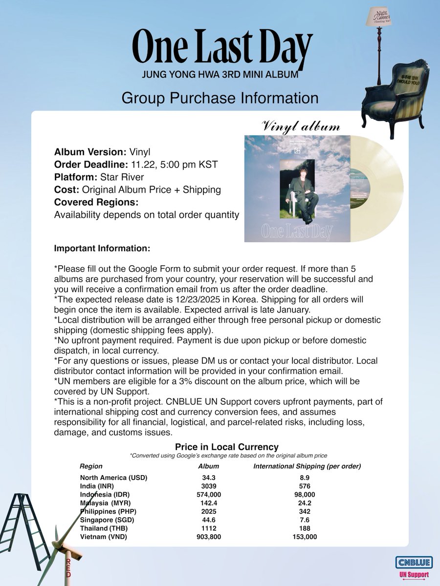 CNBLUE_UN_Spt's tweet image. [International Group Order - Yonghwa 3rd Mini Album LP]

This is Yonghwa’s first vinyl album, so Boice, let’s show our support! For Boice who would like to purchase individually, here are the platforms you can order from:

FNC STORE KR : bit.ly/43tsWqN
FNC STORE EN :…