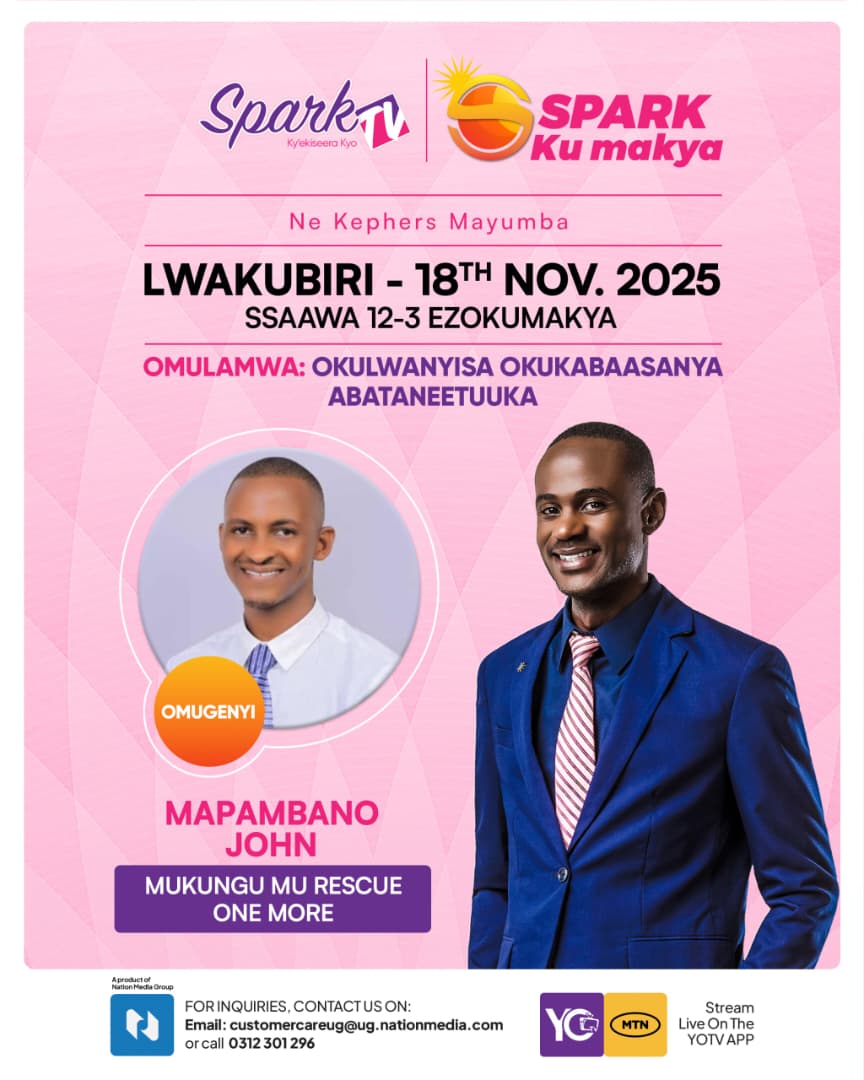 sparktvuganda's tweet image. Olwaleero ku #SparkKuMakya, tugenda kwogera ku nsonga y&apos;okulwanyisa okukabaasanya abateneetuuka ne John Mapambano. Tosubwa 

SPARK TV |  ntv.co.ug/spark-live-tv-…