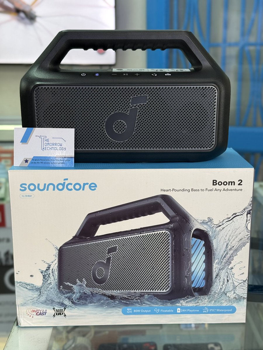 TheTomorrowTech's tweet image. soundcore Boom 2 By Anker, Outdoor Speaker, 80W, Subwoofer, BassUp 2.0, 24H Playtime, IPX7 Waterproof, Floatable, RGB Lights, USB-C, Custom EQ, Bluetooth 5.3, Portable for Camping, Beach, and Backyard

@Ksh.14,500

@Classic105Kenya @ItsMainaKageni #MainaAndKingangi