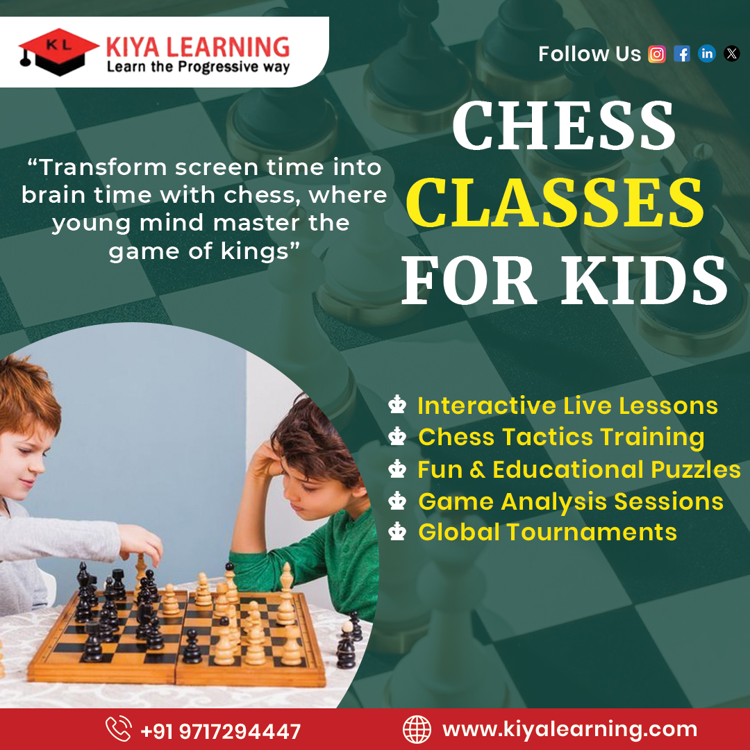 kiya_learning's tweet image. Give your child the power of strategic thinking with our fun and engaging Chess Classes for Kids! From basic moves to advanced tactics.

#ChessClassesForKids #KidsChess #LearnChess #ChessTraining #BrainBoost #SmartKids #KiyaLearning #SkillBuilding #StrategicThinking