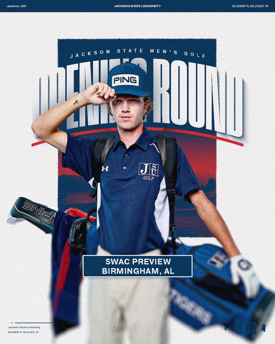 gojsutigersgolf's tweet image. OPENING ROUND‼️

🆚 | SWAC Fall Preview
📍 | Birmingham, Ala.
⛳️ | Oxmoor Valley
⏰ | 8:30 a.m.

#TheeILove | #BleedTheeBlue | #TheeFormula