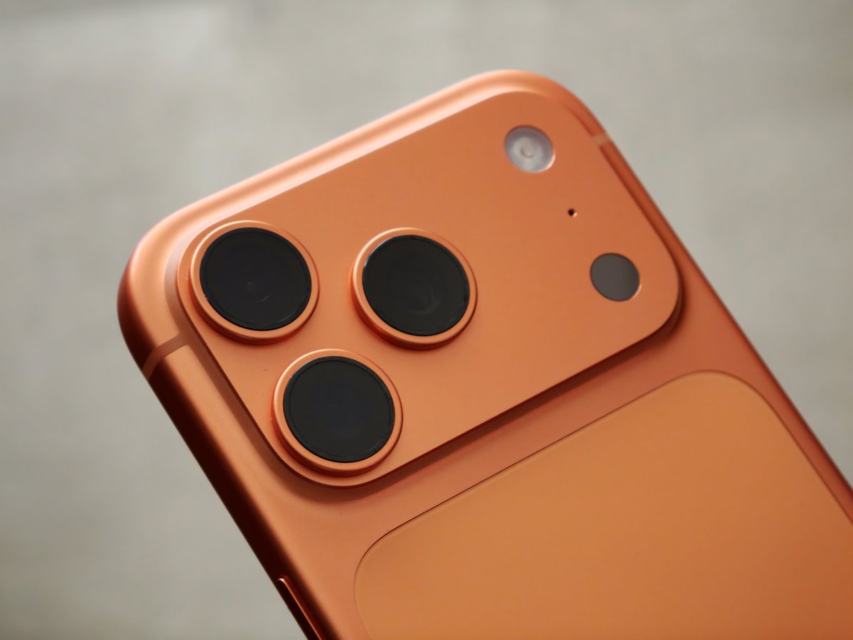 Paraph14's tweet image. iPhone 17 Proを試用してるんだけど、丸みがあって持ち心地はとてもいい。
ただやっぱりデザインとツートーンカラーが未だに慣れないな…