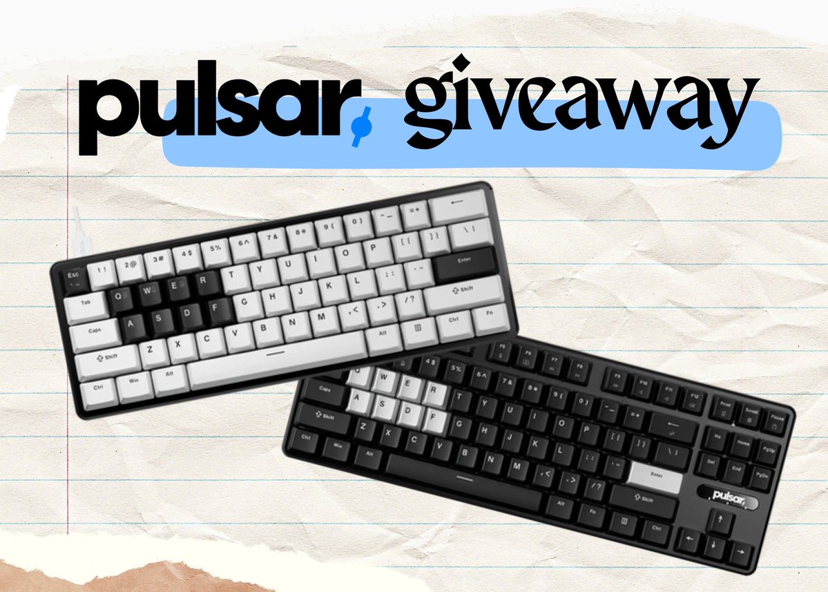 lyrics4n's tweet image. PULSAR PCMK KEYBOARD GIVEAWAY 🙀🙀🙀
 
- follow @lyrics4n + @PulsarGears 
- retweet! 

GOODLUCK, ENDS IN 7 DAYS 🫶